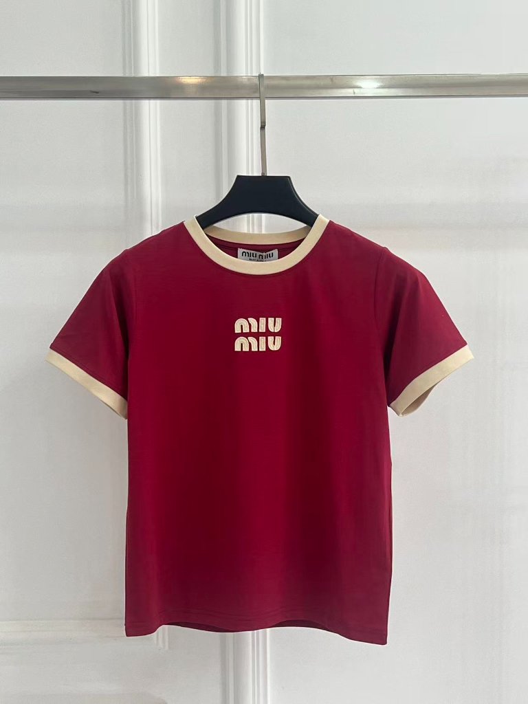 Miu Miu Burgundy Cropped Top, Size M.